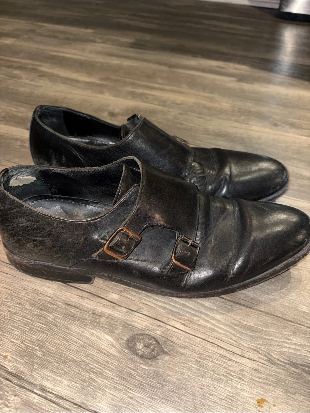 All Saints Men's Black Hynes Monk Shoes size US 10 UK 9  EU 43